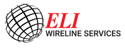 A logo for eli wireline services with a globe on the left side