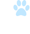 Light blue paw print on a white background.