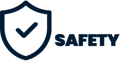Shield icon with checkmark and the word