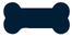 Dark blue dog bone icon.