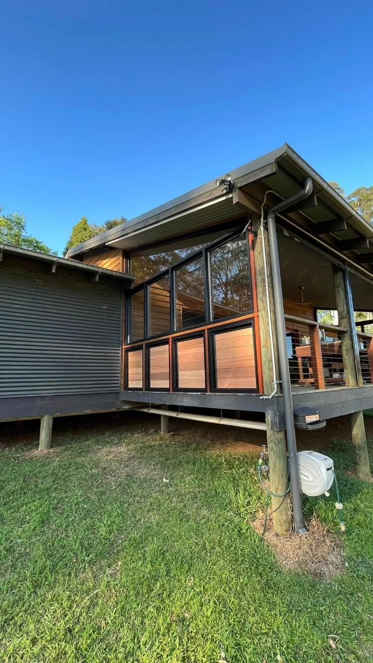 Glass Louvres And Timber Louvres On The Verandah — SC Glass & Aluminium in Noosa, QLD