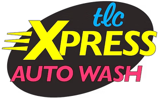 Logo for TLC Xpress Auto Wash: yellow 