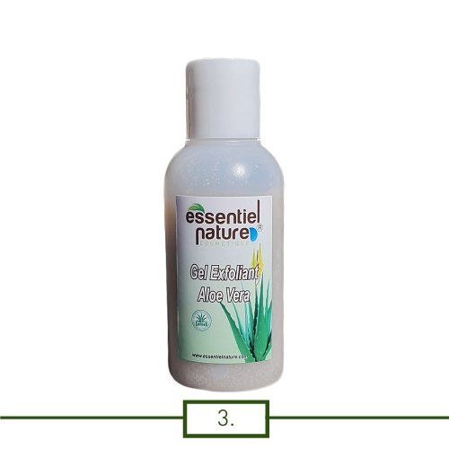En complément de soin nous vous recommandons le gel exoliant naturel à l'aloe vera bio pour gommer les cellules mortes pour améliorer son aspect