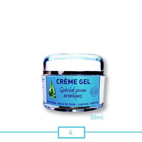 Spécialement indiqué pour les peaux à tendances acnéiques, notre crème gel hydrate les couches supérieures de l’épiderme et apporte une action anti-bactérienne et anti-fongique.