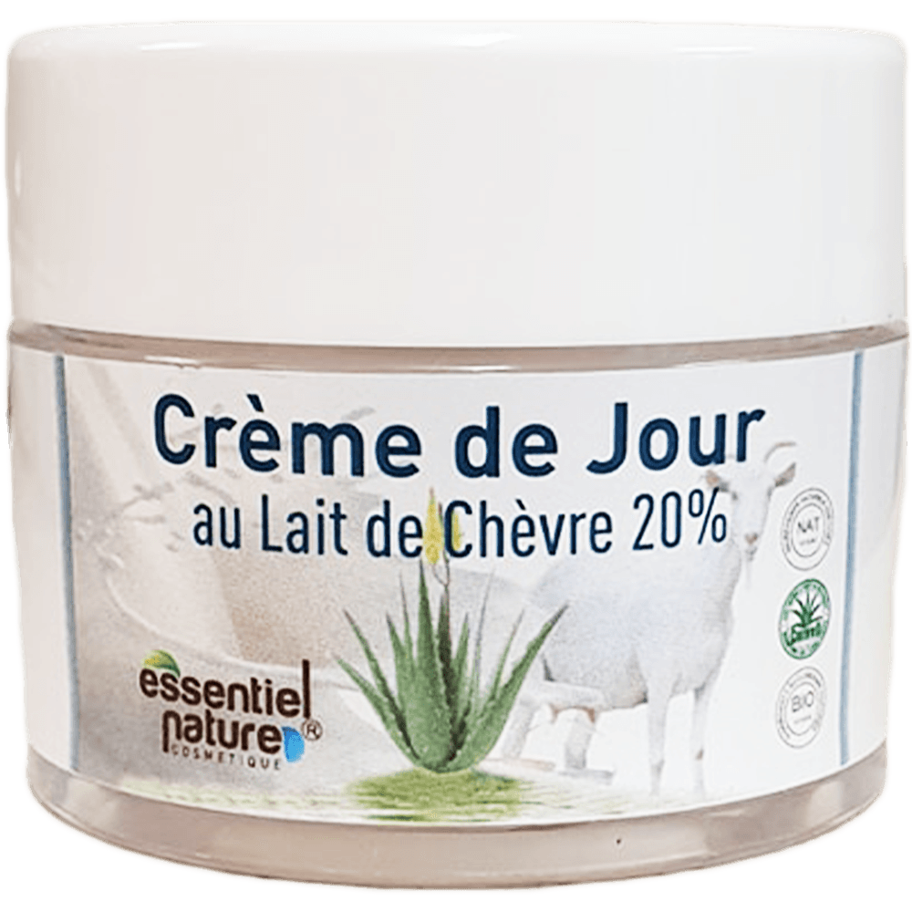 Crème de jour BIO avec 20% de lait de chèvre bio + Aloe Vera bio. Soin du visage hydratant délicatement parfumé «Mademoiselle»