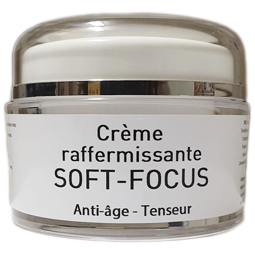 La crème raffermissante SOFT-FOCUS est soin liftant haute fermeté pour vous permettre de préserver la jeunesse cutanée de votre peau ainsi que de la protéger contre les agressions quotidiennes (vent, froid, soleil, poussière..) Tenseur immédiat et Anti-âge, elle lisse instantanément la peau. Enrichi aux 3 types d' Acides Hyaluronique d'origine naturelle, cette crème anti-âge hydrate parfaitement votre peau.
