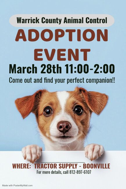 Warrick County Animal Control Adoption Event - March 28