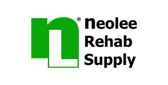 Green and white logo for NeoLee Rehab Supply.