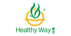 Logo of Healthy Way, green text below a gold and green graphic, Chinese characters to the right.