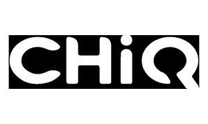 White "CHiQ" text on a black rectangle.