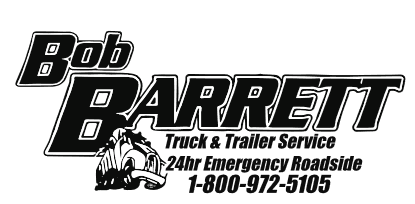 Logo for Bob Barrett Truck & Trailer Service, with name, services, and phone number.