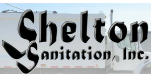 Shelton Sanitation, Inc. logo in black script on a light background