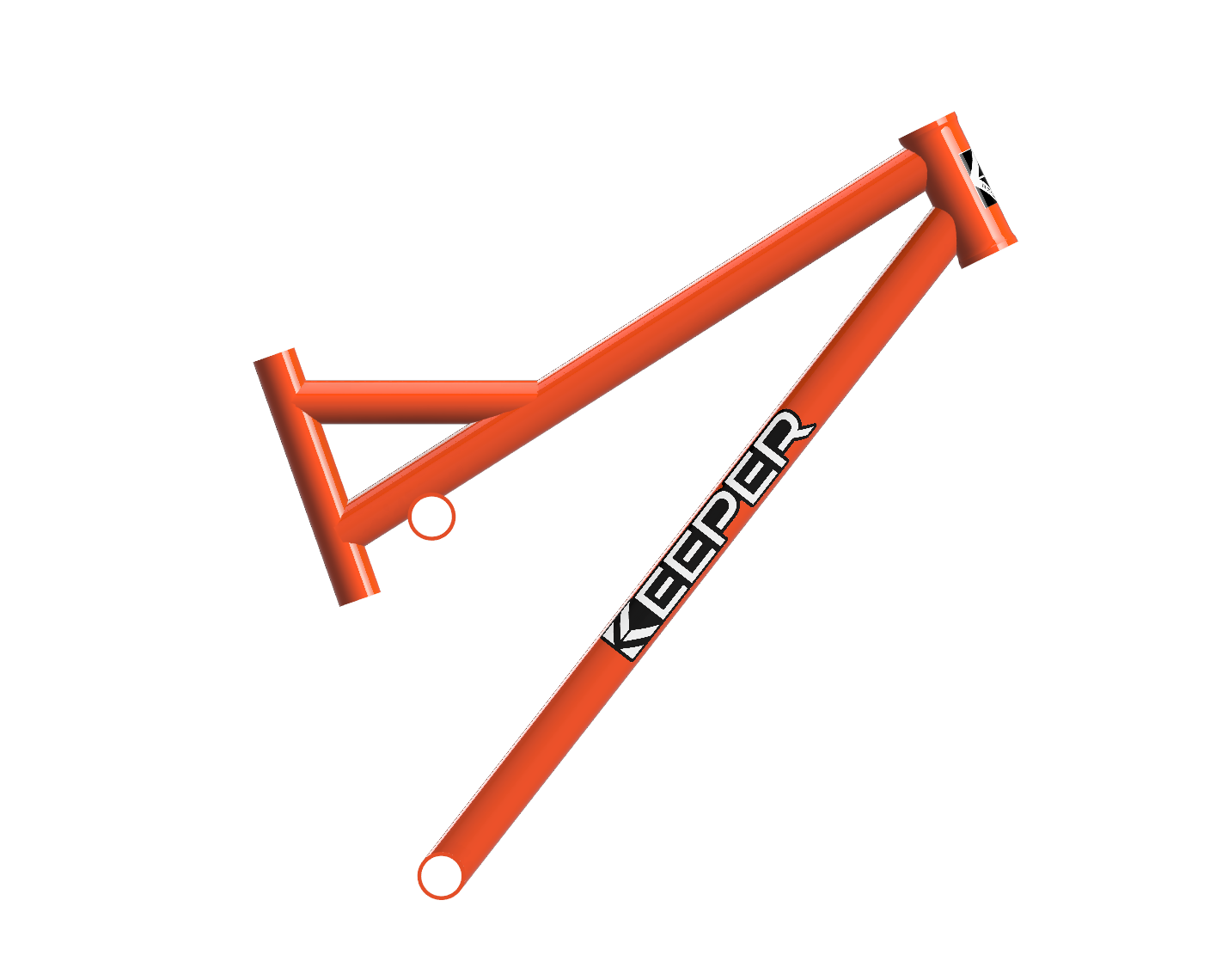 Orange Keeper MTB bike frame.