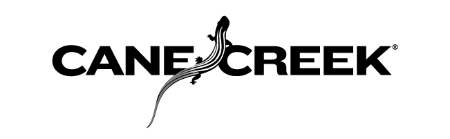 CANE CREEK logo with a stylized lizard, black on white background.
