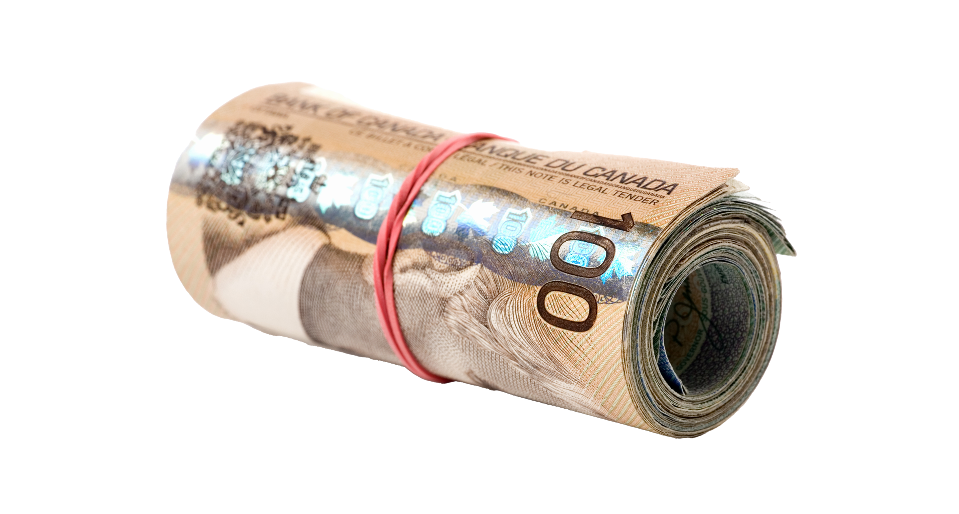 Red rotary dial telephone.