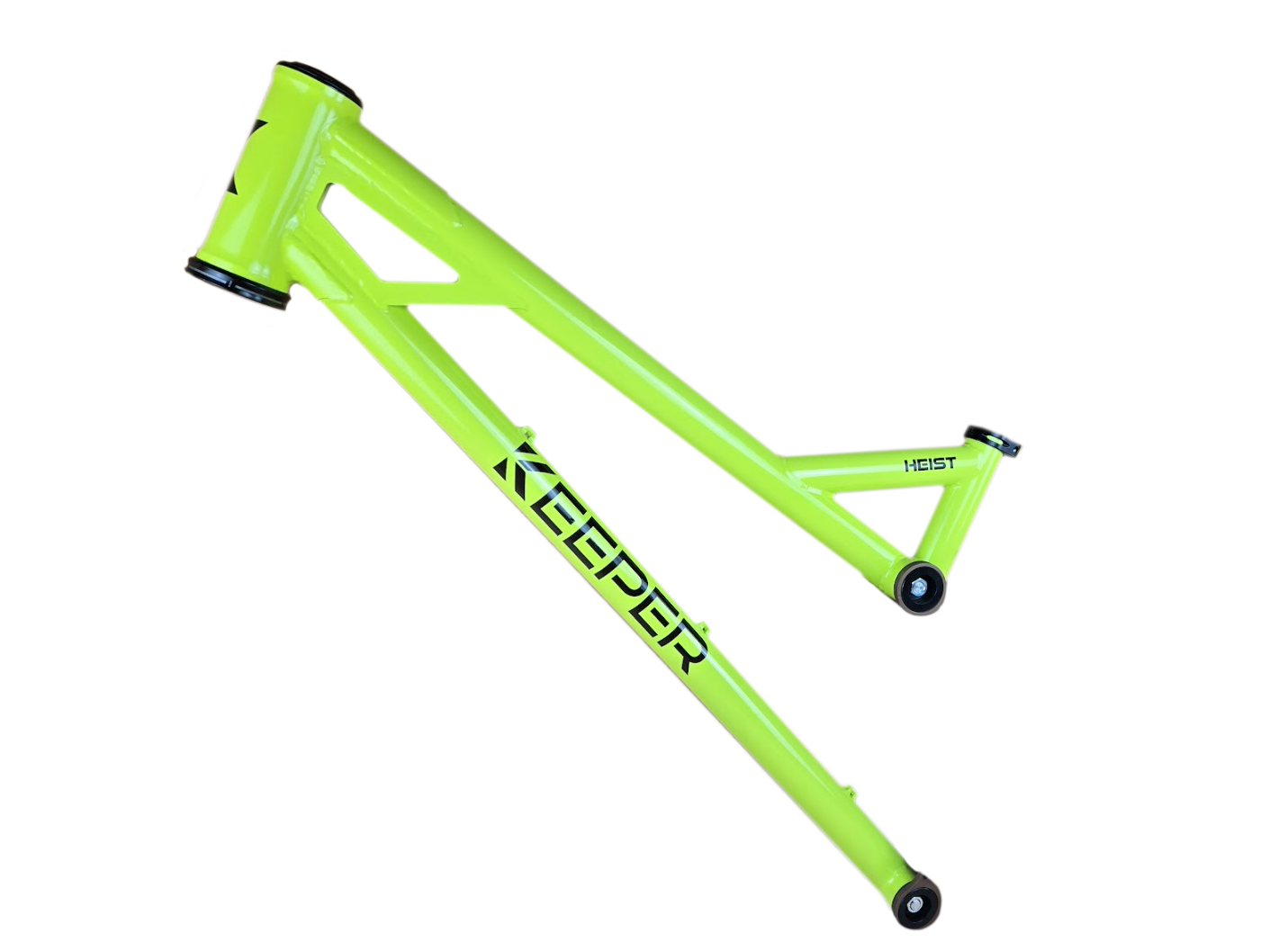 Neon green bicycle frame with 