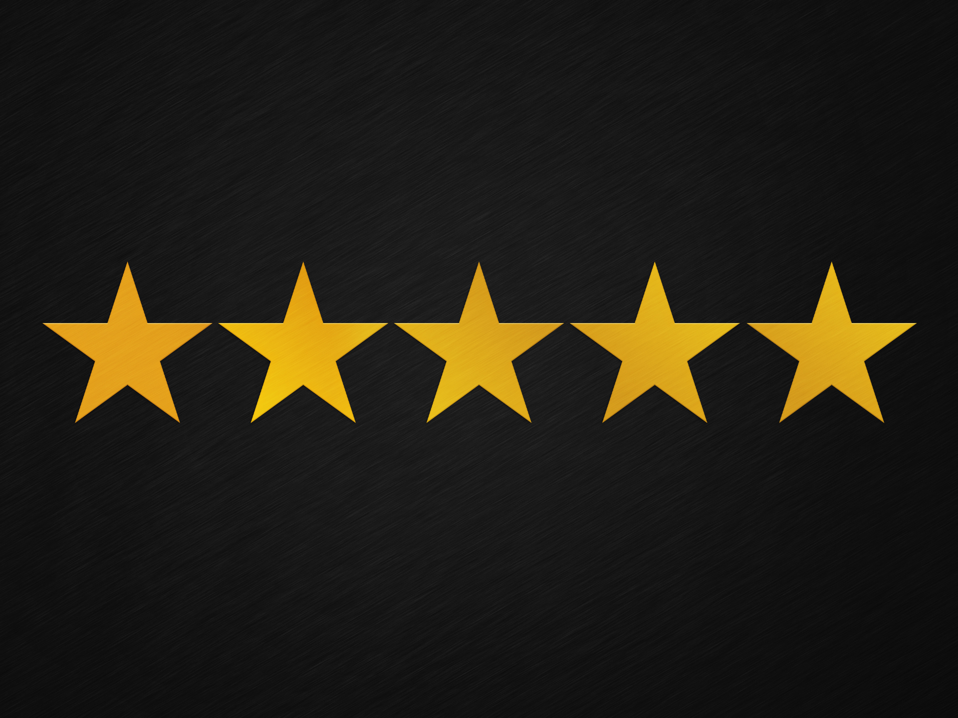 Une rangée de cinq étoiles d'or sur fond noir