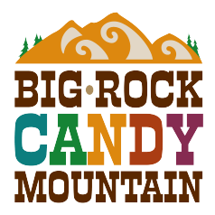 a colorful logo for big rock candy mountain