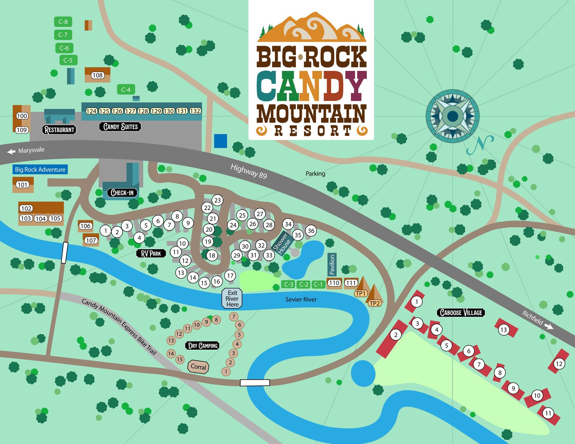 a map of the big rock candy mountain resort