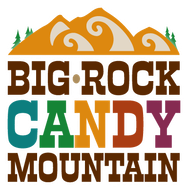 A colorful logo for big rock candy mountain