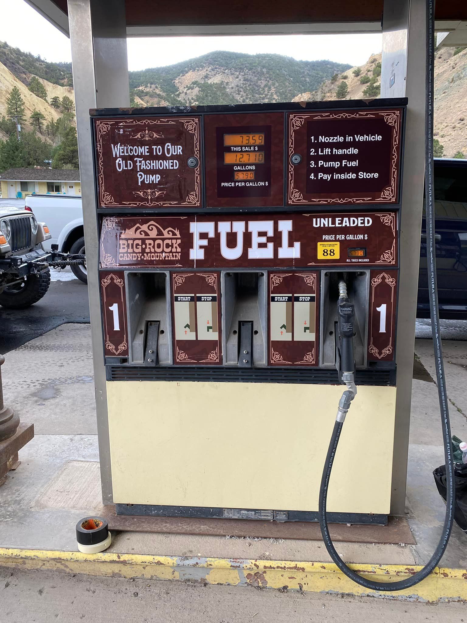 A gas pump with the word fuel on it