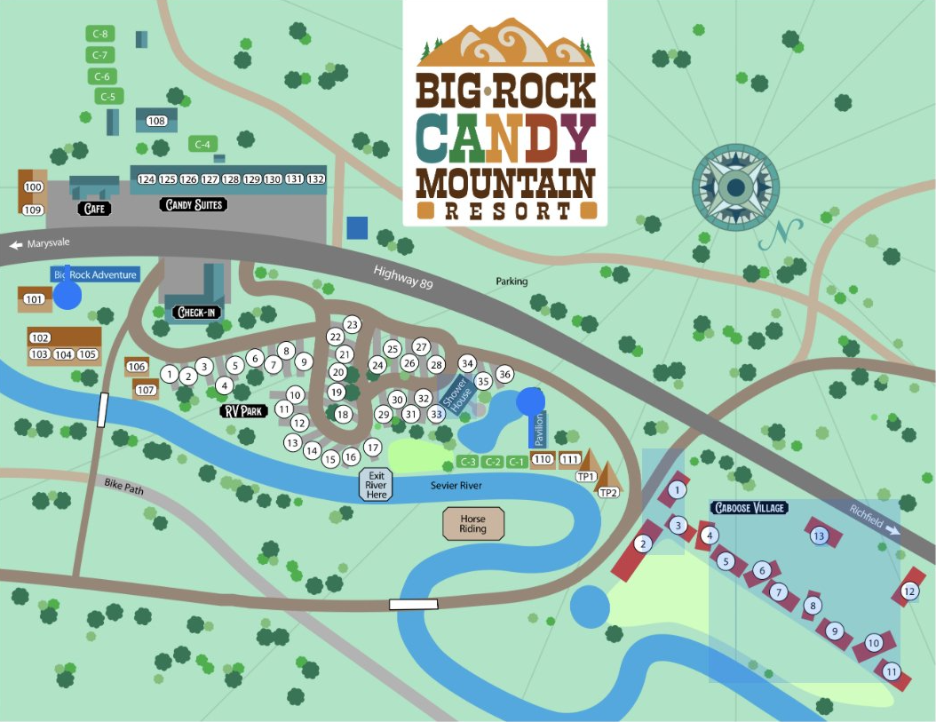 a map of the big rock candy mountain resort