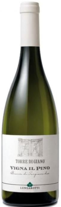 Bottiglia di vino bianco, con etichetta recante la scritta 