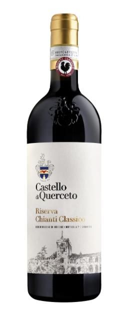 Bottle of Castello di Querceto Chianti Classico Riserva wine.
