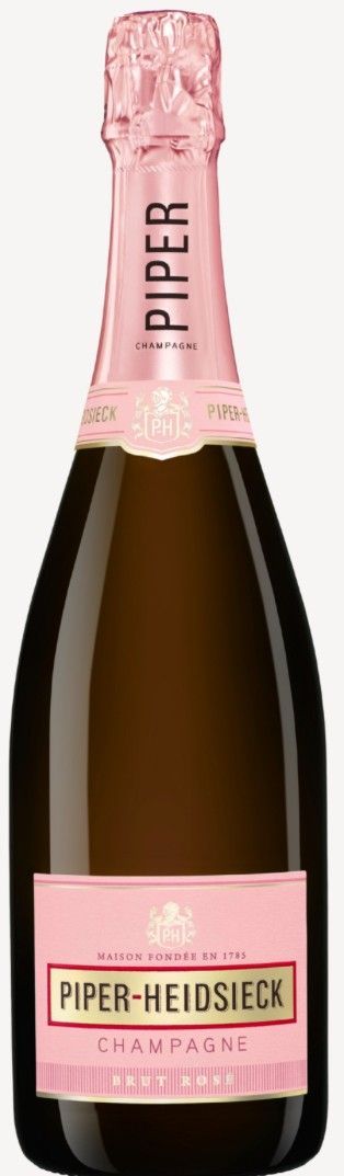 Bottiglia di champagne Piper-Heidsieck rosa.