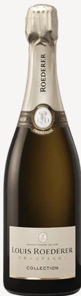 Bottiglia di Champagne Louis Roederer, con etichetta dorata e la scritta 