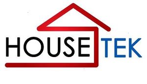 HOUSETEK logo with a red house outline and black-and-blue text on a white background