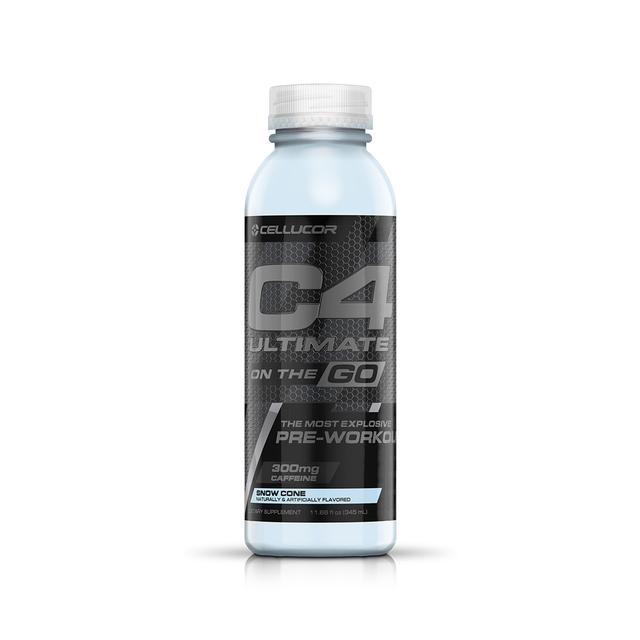 A bottle of c4 ultimate on the go pre-workout