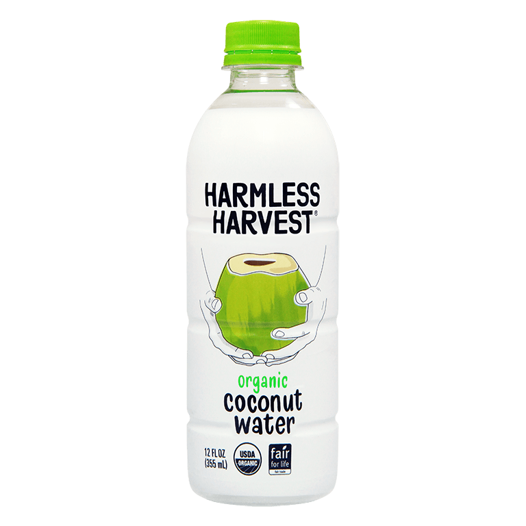 Harmless Harvest plastic bottle.