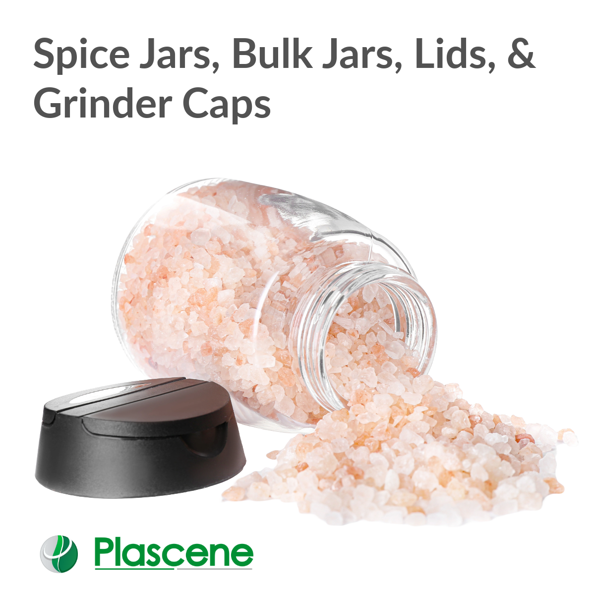 Spice jars , bulk jars , lids , and grinder caps by plascene