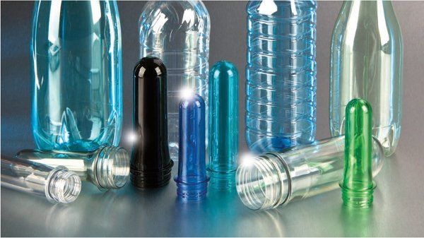 PET plastic preform bottles and tubes.