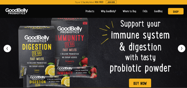 GoodBelly Probiotics Digestion To Go Fast Melts Probiotic Supplement Powder  Lemon