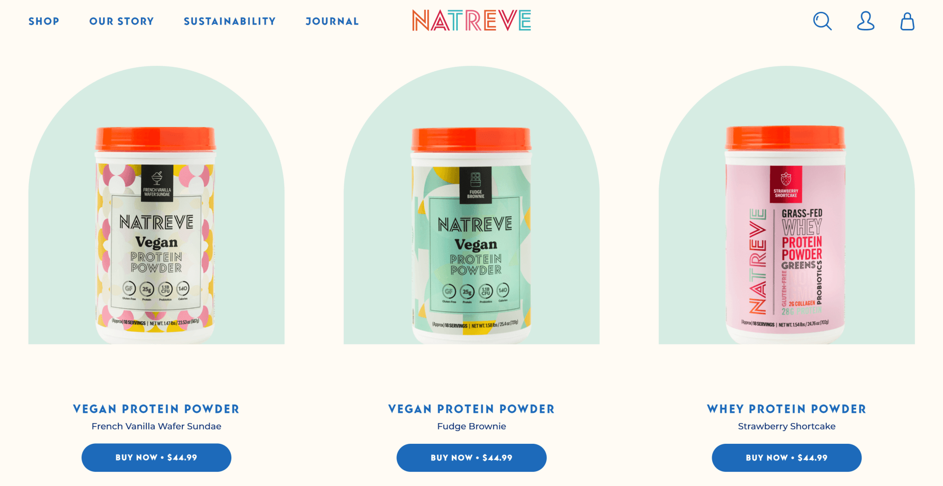 Image of 3 bottles containing vegan protein powder