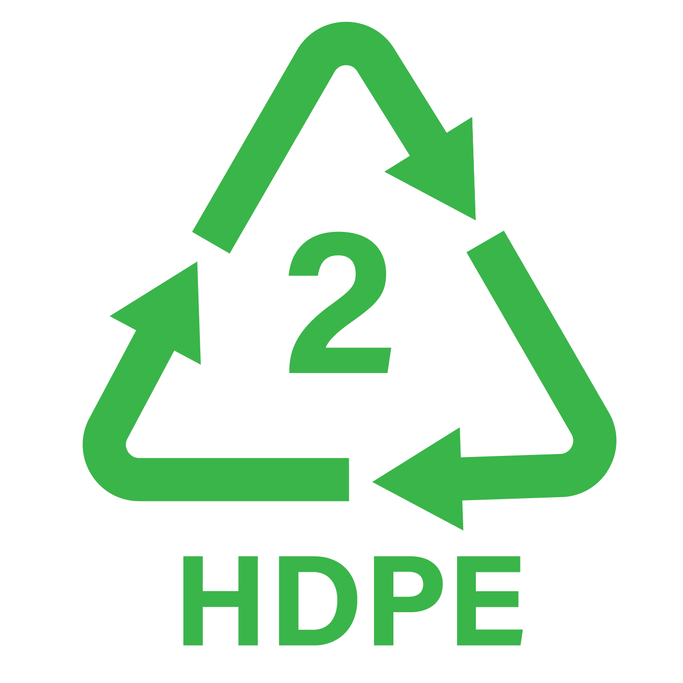 A green recycling symbol with the word rpet below it
