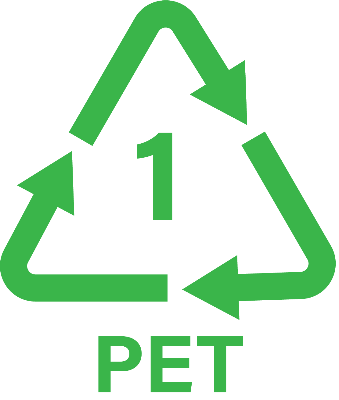 A green recycling symbol that says hdpe on it