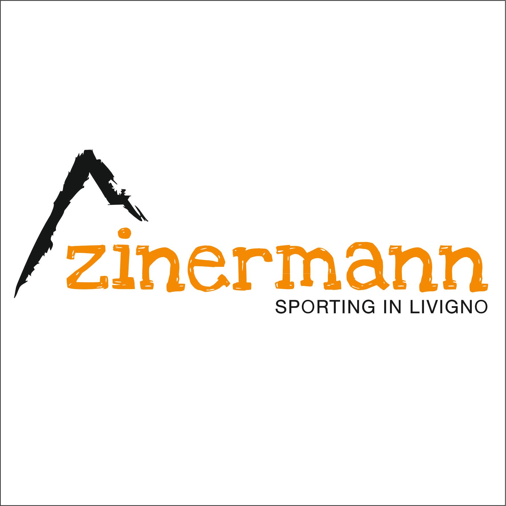 Logo dello Zinermann Sporting di Livigno, raffigurante un'icona a forma di cima di montagna nera sopra il testo arancione.