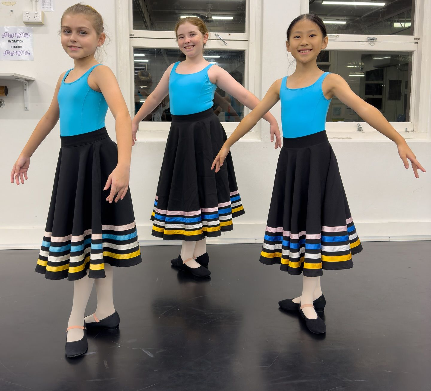 Three Young Girls in Dance Attire — Kay Flynn Dancing Academy Southport in Southport, QLD