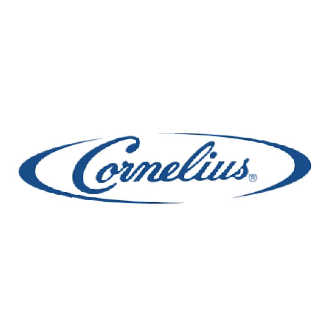 Logotipo de Cornelius: óvalo azul con la escritura "Cornelius".