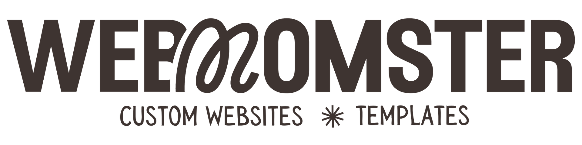 A logo for Web Momster custom websites and templates