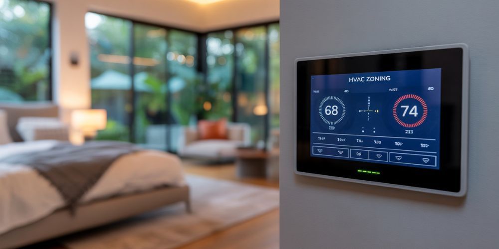 HVAC zoning system with separate temperature controls in each room