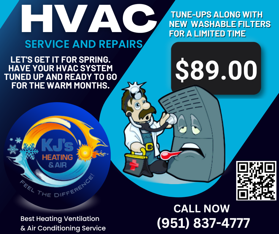 an advertisement for HVAC service and Tune-ups for $ 89.00