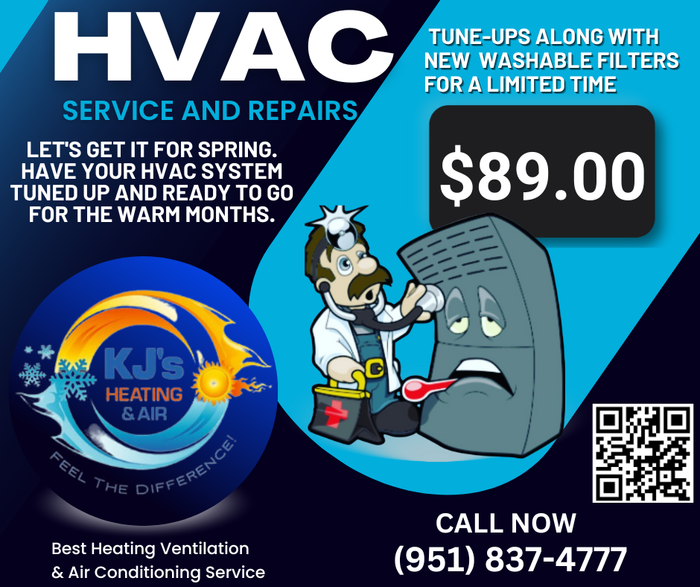 An advertisement for hvac service and repairs for $ 89.00
