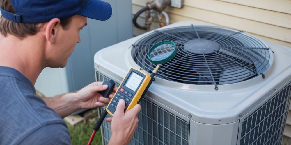 Professional coil leak testing by technician