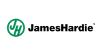 The james hardie logo is green and black on a white background.