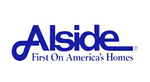 The alside logo is blue and white and says `` first on america 's homes ''.