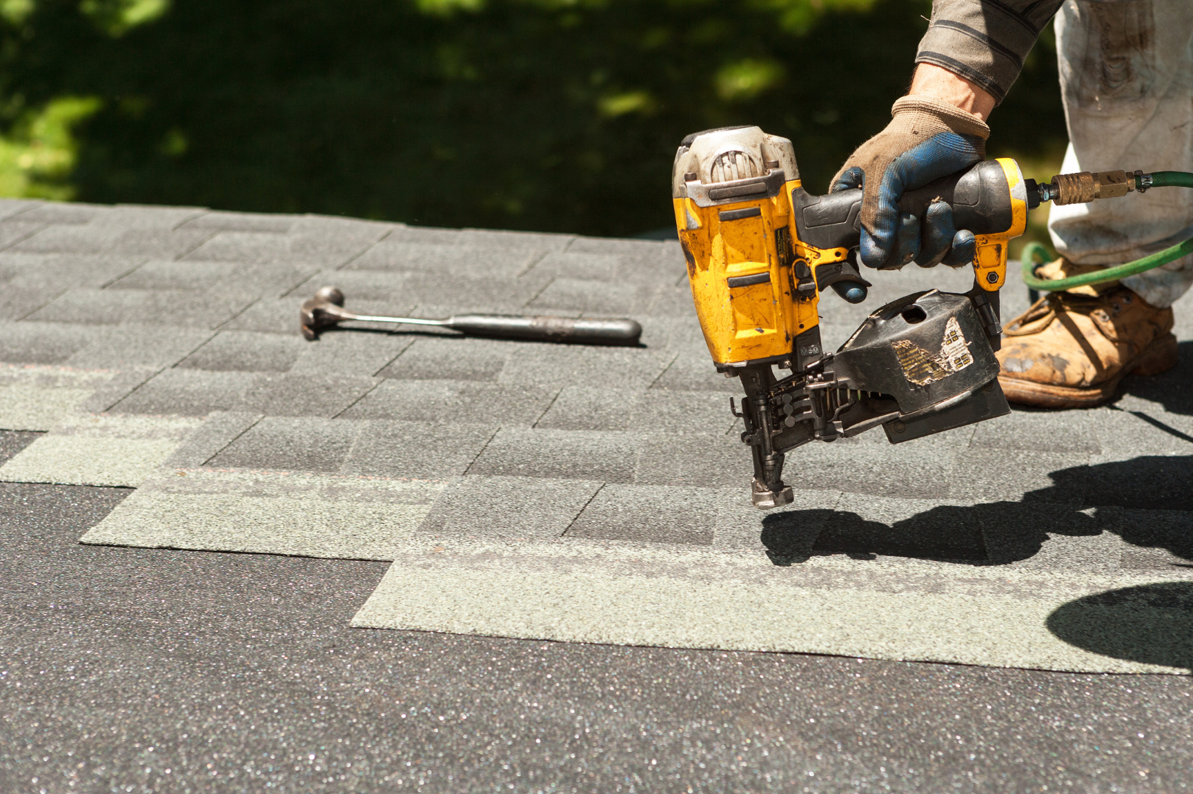 Up close of drilling into roof